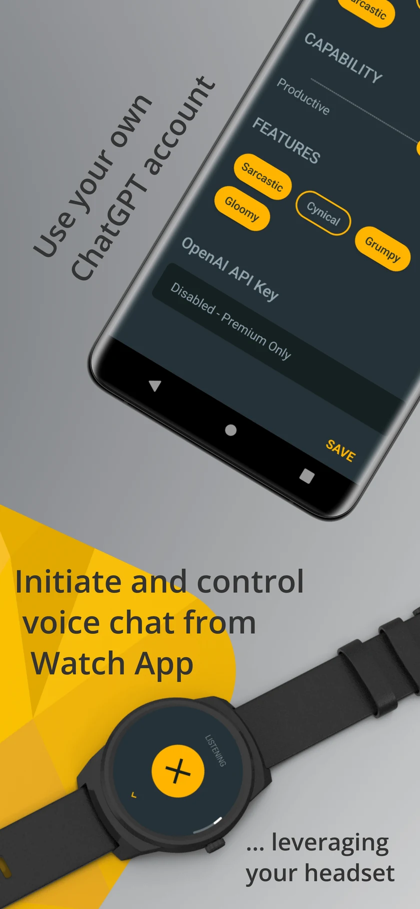 AiCogni Settings - Customizable AI personalities and voice options